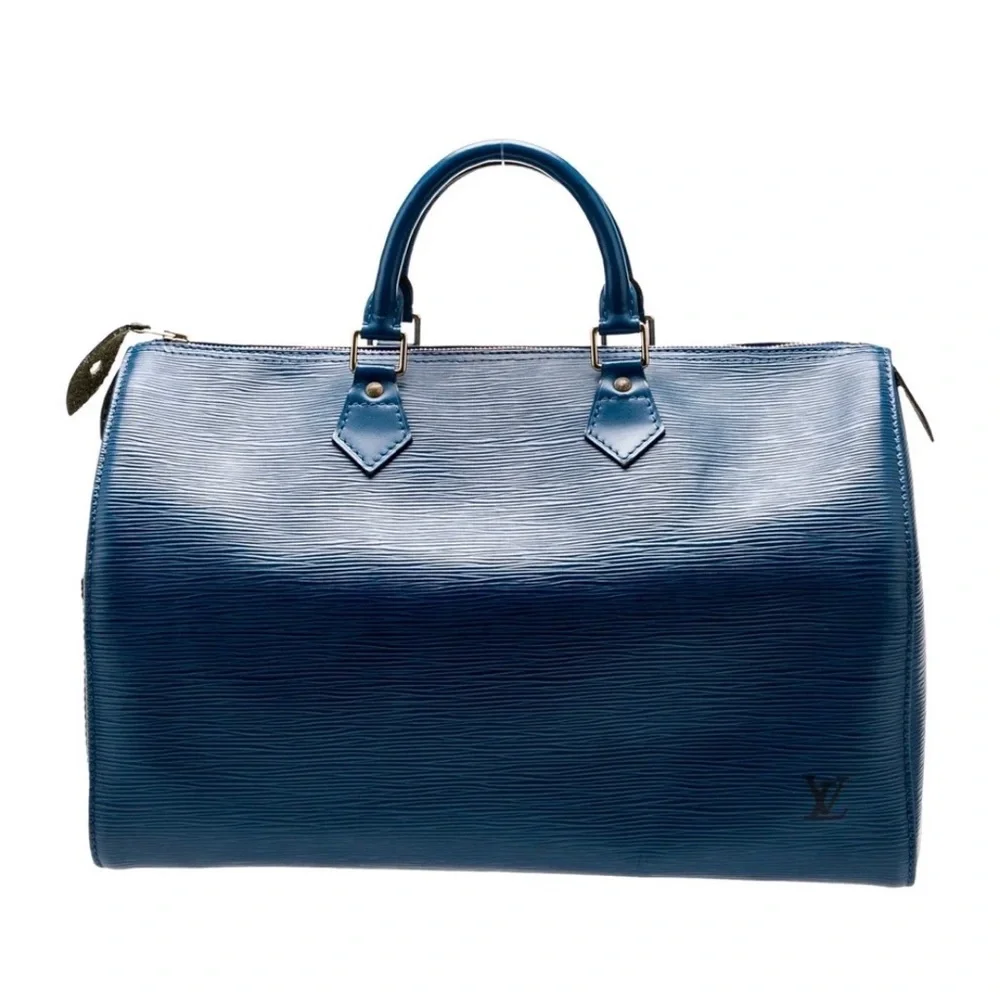 Louis Vuitton Blue Epi Speedy 35